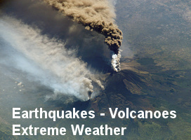 Earthquakes, volcanoes, extreme weather, animal kills, earth changes. [image: NASA/ETPR]