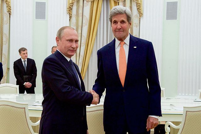 Vladimir Putin and John Kerry